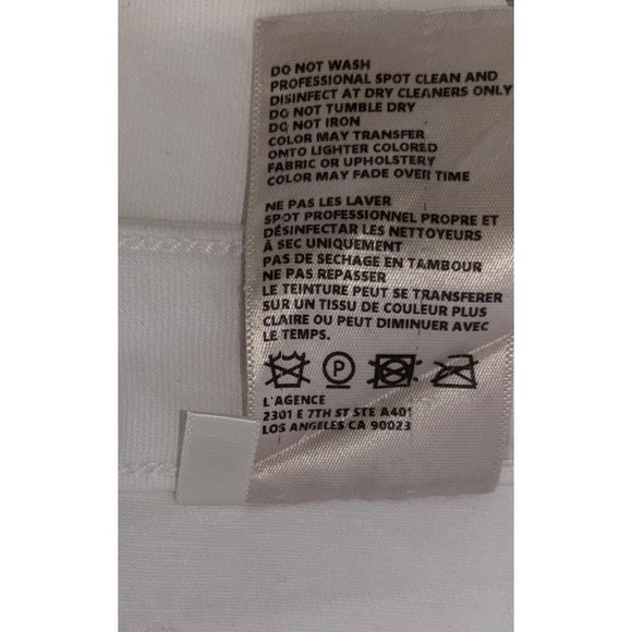 L'Agence Tati Coated Bootcut Jeans Women's 31  Blanc High Rise Super Stretch NEW - Picture 8 of 16